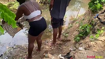 wanna fuck this babe outdoors in the garden river yard?