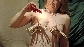 Bound maid slut endures pins, candles, and humiliating self-torment session