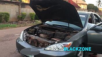 she wrecks her car and neighbor helps out