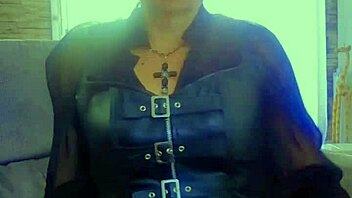 watch this mature slut tease in leather lingerie pov