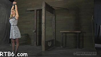 Bound couple dives into sloppy blowjob and rough pussy pounding BDSM