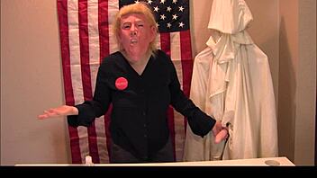 boss's comic dildo handjob at wild outdoor party