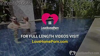 hot babe swims then teases my cock poolside homemade