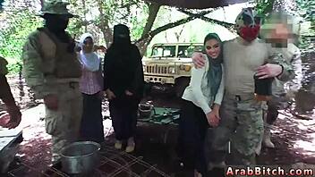 blonde milf army uniform outdoor blowjob—home away from home tease?