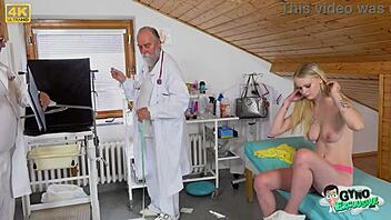 Ariela Donovan's pussy examined deep by old gynecologists!