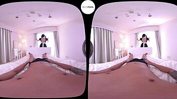 hey japanese maid wakes you with her big ass