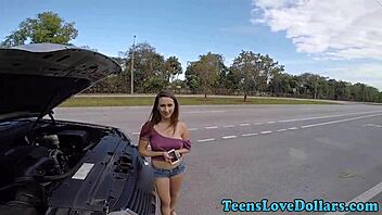 amateur teen earns cash in outdoor reality scene