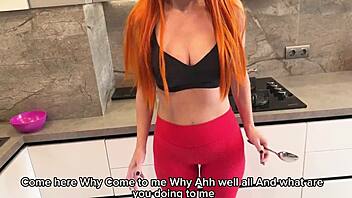 Stepson riles stepmom till horny for wild Russian homemade fuck