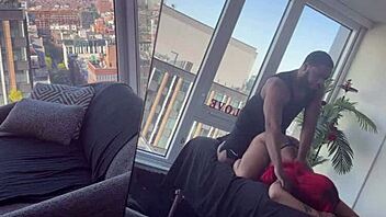 ebony goddess massages big black cock interracial surprise