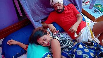 juicy indian housewife's romantic bedroom blowjob turns into deep pussy pounding