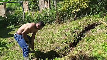 hey boss lady fucks naked worker fresh from pool!