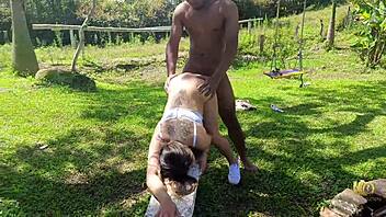 hey boss lady fucks naked worker fresh from pool!