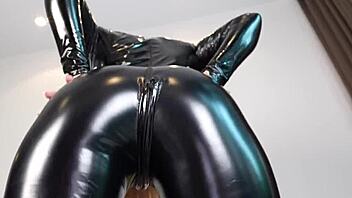 wanna see this horny brunette get hardcore fucked in latex?