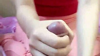 Groin massage explodes into massive handjob!