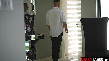 blindfolded sasha rose deepthroats before anal pounding