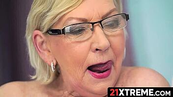 busty granny seduced into intense drilling session