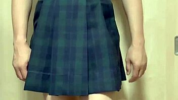 Cute Japanese teen in smelly swimsuit plugged anally shiny