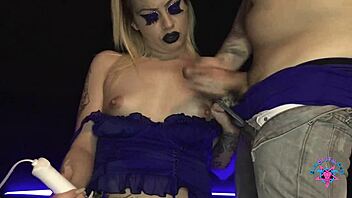 bleuberry's huge tattooed ass twerks in lingerie teasing big cock