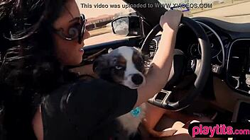 hot brunette lana james teases pretty petite teen pussy softly