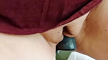 mature wife flashes her huge shaved pussy lips homemade