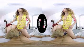 guy pays 2 shemales to fuck him in heels and lingerie?