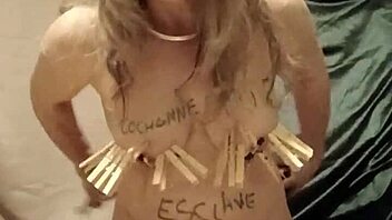 Bound maid slut endures pins, candles, and humiliating self-torment session