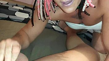 muscular milf deepthroats huge cock before creampie squirt