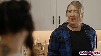 Lulu Chu sneaks away from kissing into full intimate sex with Electra Rayne