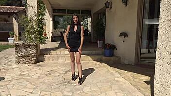 candie reigns in outdoor french mmf gangbang frenzy