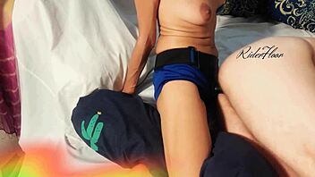 mistress teases her bound chastity slave with sensual femdom play