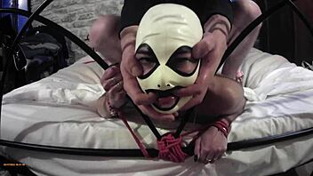 why watch her tied screaming orgasms from master's rough pussy pounding?