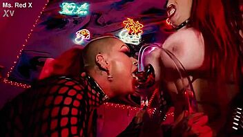 Curvy goth succubi lick tits and fuck with toys