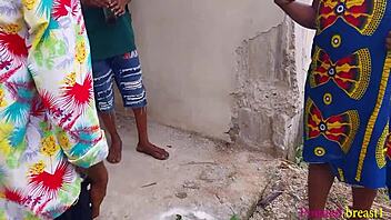 two huge cocks spoil my big ass outdoors