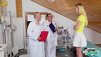 Ariela Donovan's pussy examined deep by old gynecologists!