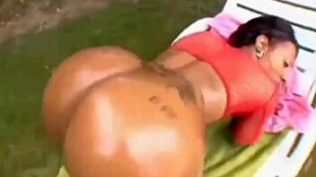 big booty bitch wrecked doggystyle by massive black cock pounding!
