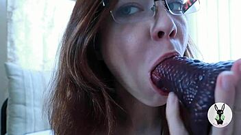 Bunnie Hughes Pounds Monster Dragon Dildo Hard