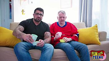 funsize petite teen ass fucked and double penetrated rough by two monster cocks