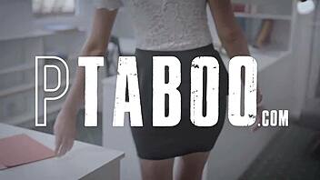 brett rossi bent over office desk for doggystyle pounding