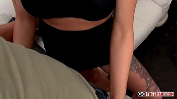 Black-Haired Slut Sucks and Fucks POV Bent Over Doggystyle