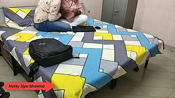 Can you hear Jiya Sharma moaning loudly while boyfriend fucks her hard in hostel with dirty Hindi talk?