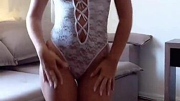 wife surprises husband white lingerie begs pussy ass fuck creampie mouth