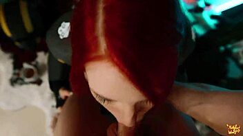 helldivers teen redhead slurps cosplay cum straight into her democracy cup 👅💦🫖