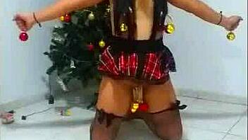 Bound Slave Whore Chokes Gags Tied Up for Christmas Humiliation