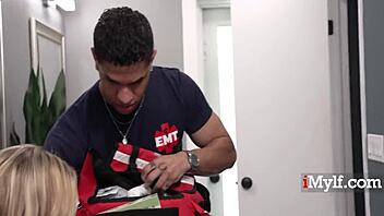 stuck milf freed by paramedics friction on big tits