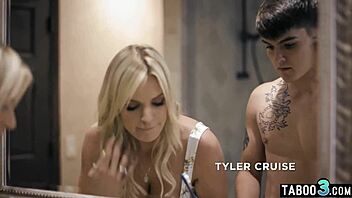 blonde milf rachael cavalli sneaks into bedroom quietly at night