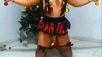 Bound Slave Whore Chokes Gags Tied Up for Christmas Humiliation