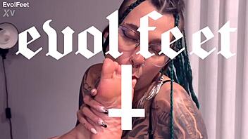 Goddess's toe craving turns into wild femdom sucking frenzy