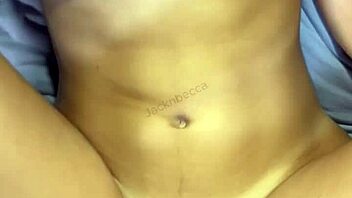 Skinny slut girlfriend spread wide missionary dorm pounding