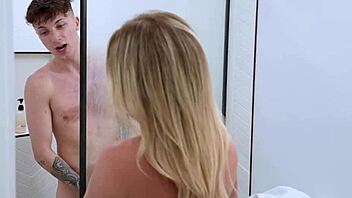 two milfs share shaved pussies in steamy group licking session