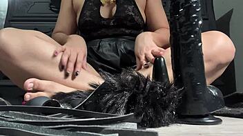 playing with all my black toys ass to mouth spreading wide